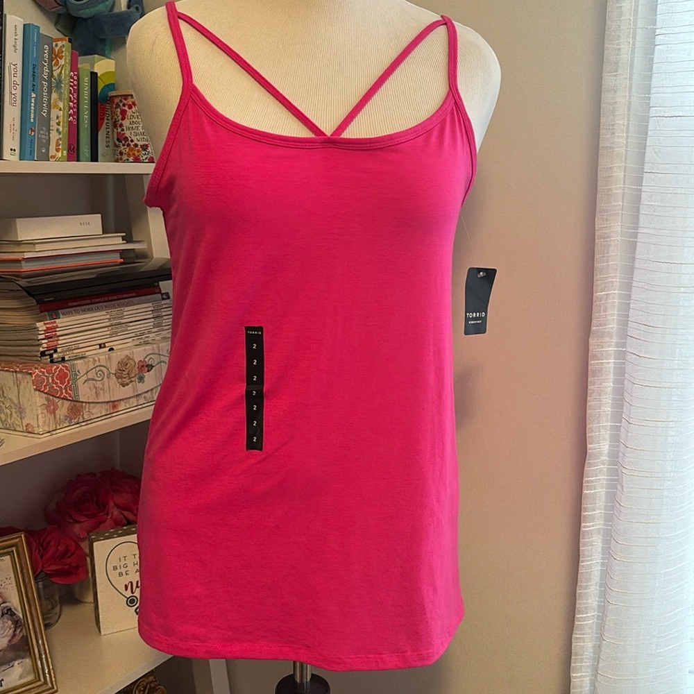 Torrid Neon Fuscha Strappy Tank